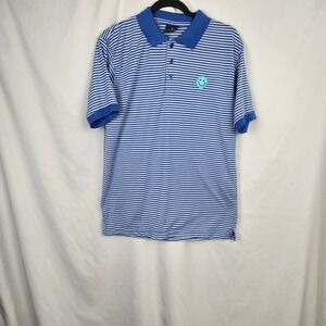 PACIFIC POLO CLUB Men's Short Sleeves Stripes Polo‎ Shirt with Happy Face Patch